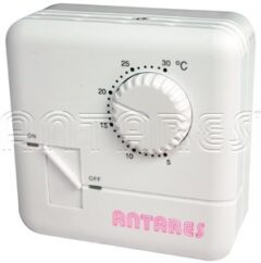 ANTARES ELECTRONIC ROOM THERMOSTAT IN ELEGANT FLAT CASING ON/OFF SWITCH T.003.09