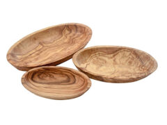 AGA W3760 SET OF 3 OVAL DISHES OLIVE WOODWARE 13CM X 17CM X 20CM
