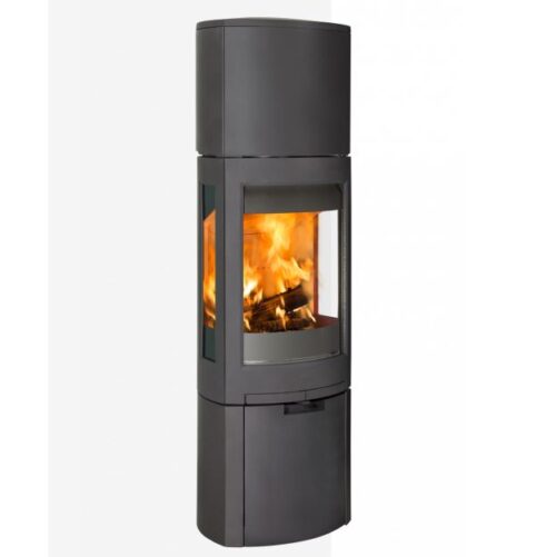 JOTUL F378 V2 ADVANCE OPEN BASE STOVE WITH DOOR, HIGH TOP, BLACK PAINT
