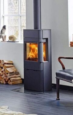 SCAN 41-2 WOOD STOVE IN BLACK WITH SIDE GLASS