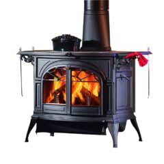 VERMONT DEFIANT TWO IN ONE WOOD STOVE IN CLASSIC BLACK