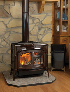 VERMONT ENCORE TWO-IN-ONE WOOD MAJOLICA BROWN STOVE