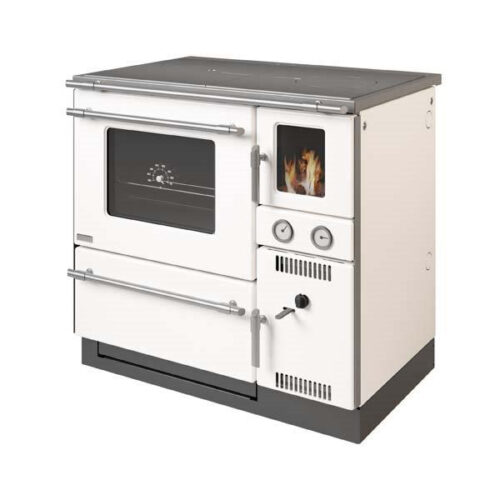 WAMSLER K148F SOLID FUEL CENTRAL HEATING COOKER WITH GLASS DOOR WHITE /  LH