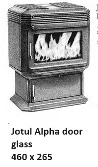 JOTUL ALPHA DOOR GLASS 460MM X 265MM