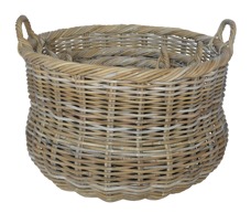 GLENWEAVE 3 ROUND BASKETS WITH EAR HANDLES IN GREY