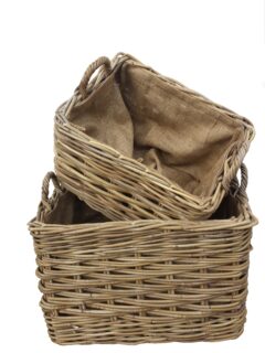 GLENWEAVE SMALL RECTANGLE BASKET WITH HESSIAN LINER