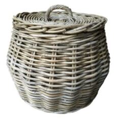 GLENWEAVE GREY ROUND LAUNDRY BASKET WITH LID DIA 50 X 52CM HEIGH