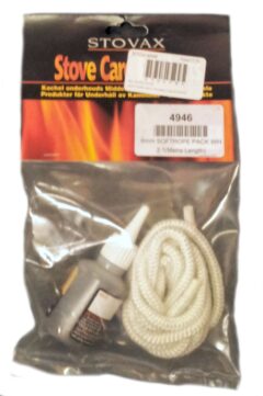 STOVAX 6MM WHITE ROPE SEAL WITH ADHESIVE - 2M PACK 4946