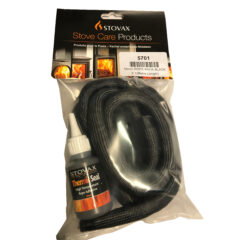 STOVAX 16MM BLACK ROPE SEAL WITH ADHESIVE - 2M PACK 5701